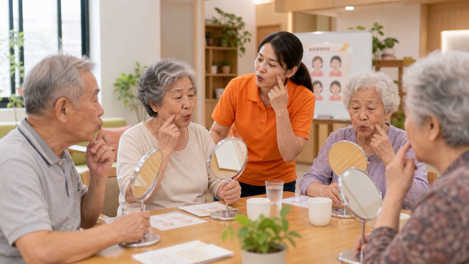 長輩一起做健口操與健康促進活動